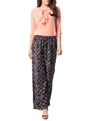 black printed rayon palazzo - 15128325 - Standard Image - 4