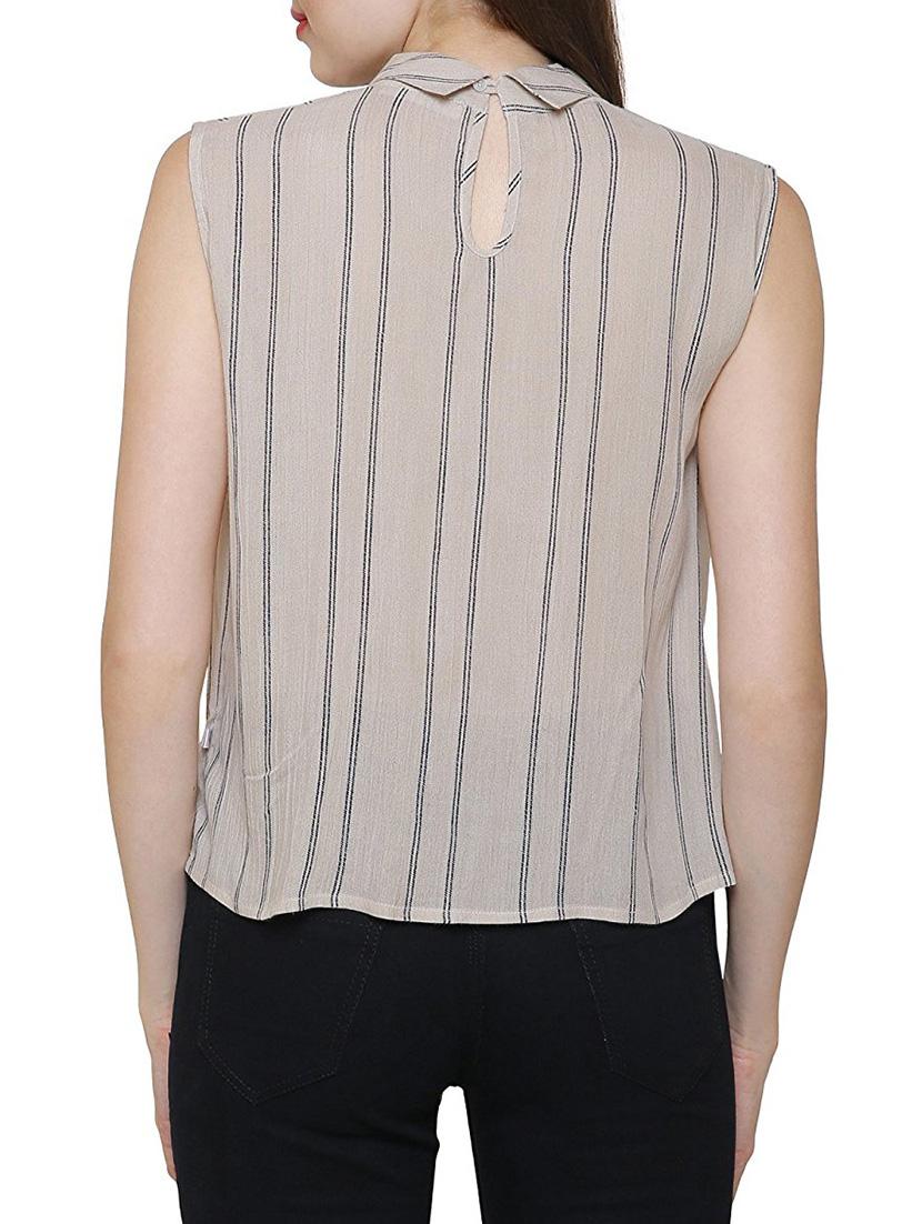 shirt collar striped layered top - 15128723 - Zoom Image - 3