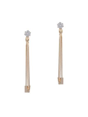 gold metal drop earring - 15128847 - Standard Image - 2