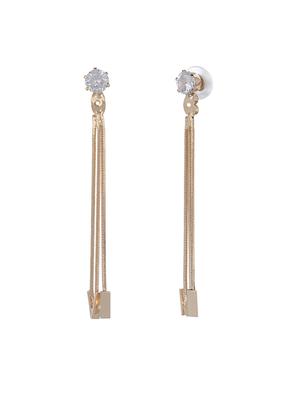 gold metal drop earring - 15128847 - Standard Image - 3