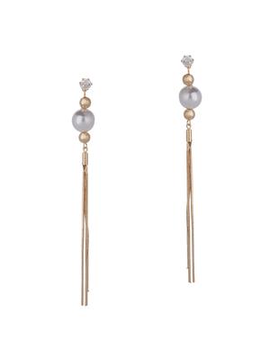 gold metal drop earring - 15128849 - Standard Image - 2