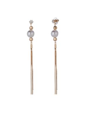 gold metal drop earring - 15128849 - Standard Image - 3