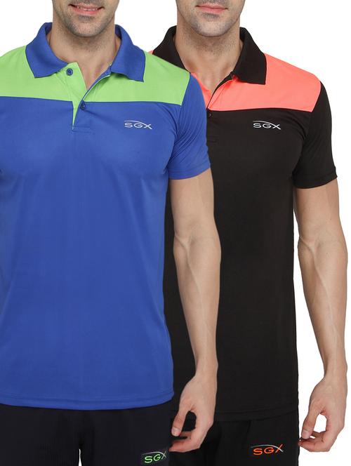 multi colored polyester combos t-shirt (Set of 2) - 15130292 - Very Small Image - 1