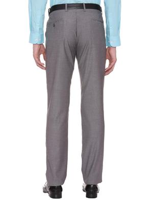 grey polyester blend flat front formal trouser - 15131199 - Standard Image - 3