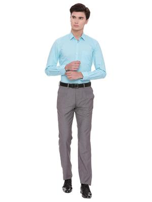 grey polyester blend flat front formal trouser - 15131199 - Standard Image - 4
