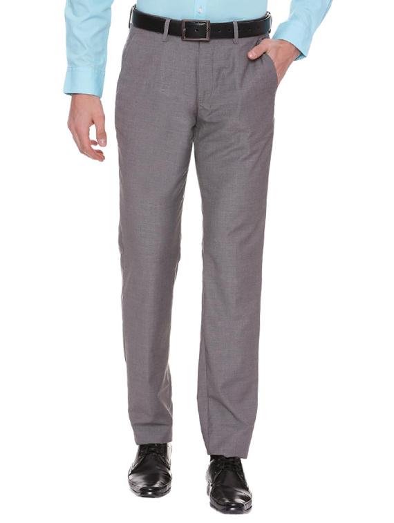 grey polyester blend flat front formal trouser - 15131199 - Zoom Image - 1