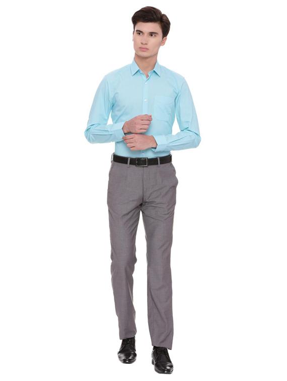 grey polyester blend flat front formal trouser - 15131199 - Zoom Image - 4
