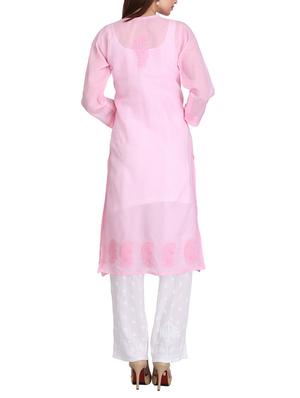 pink cotton straight kurta - 15132019 - Standard Image - 3