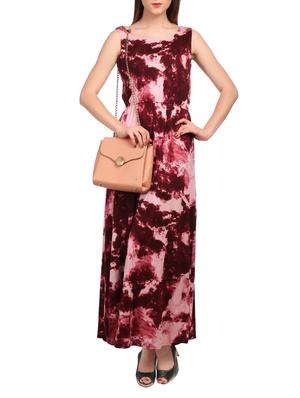 maroon printed maxi dress - 15132432 - Standard Image - 4