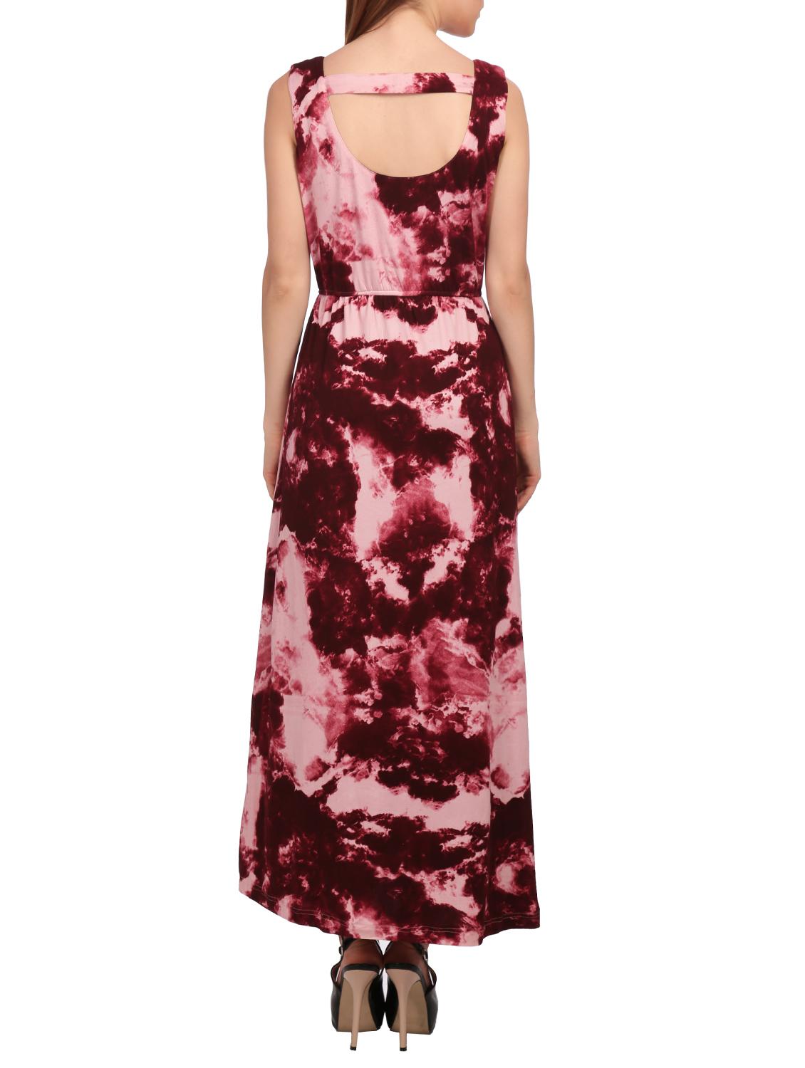 maroon printed maxi dress - 15132432 - Zoom Image - 3