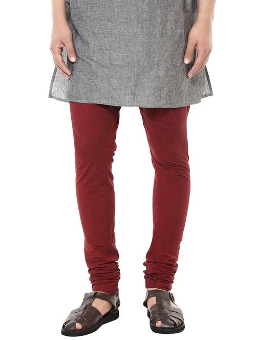 maroon cotton churidaar - 15132497 - Standard Image - 1