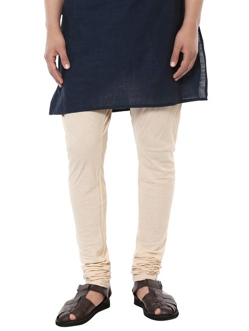 beige cotton churidaar pyjama - 15132498 - Standard Image - 1