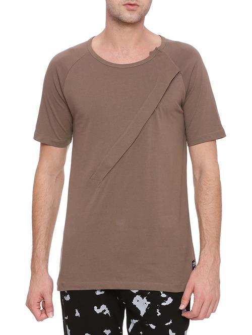 brown cotton t-shirt - 15134950 - Standard Image - 1