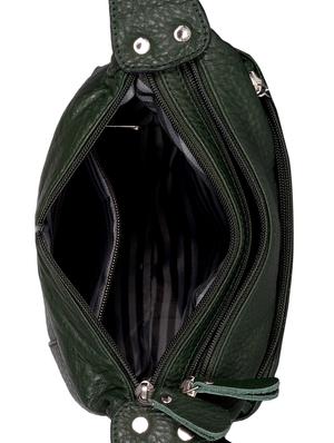 green leather messenger sling bag - 15135258 - Standard Image - 3