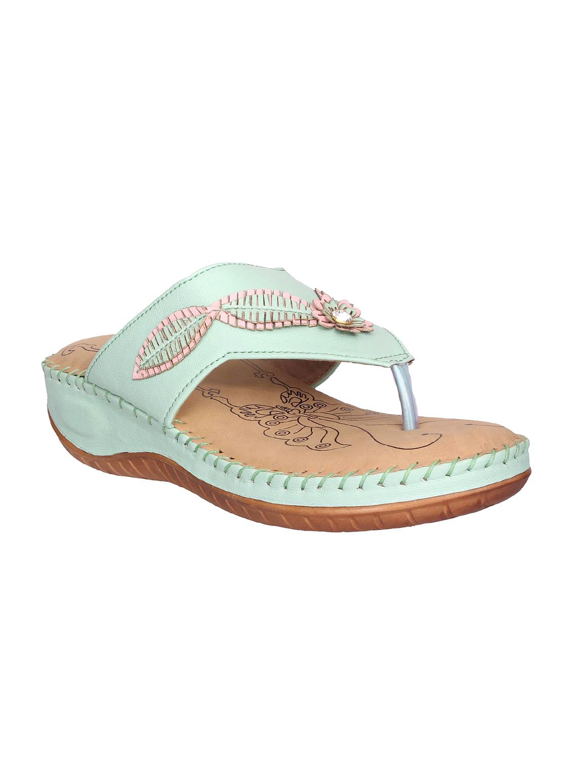 green faux leather slippers - 15135303 - Zoom Image - 1