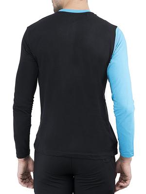 black cotton color block cut & sew t-shirt - 15135350 - Standard Image - 3
