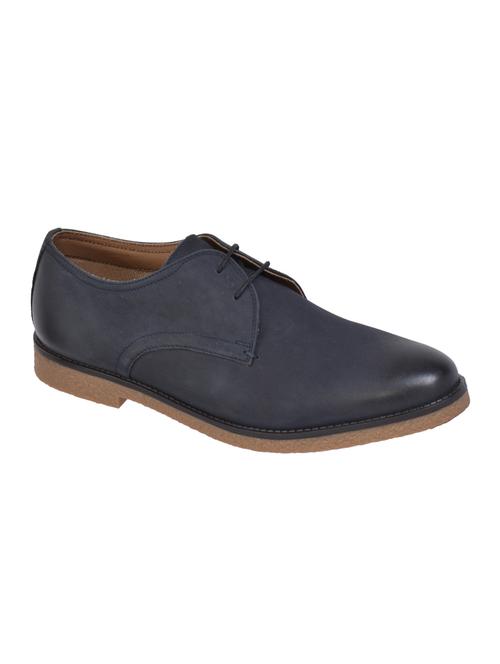 navy leather lace-up derby - 15135996 - Standard Image - 1
