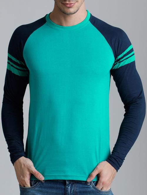 turquoise cotton raglan t-shirt - 15136217 - Standard Image - 1