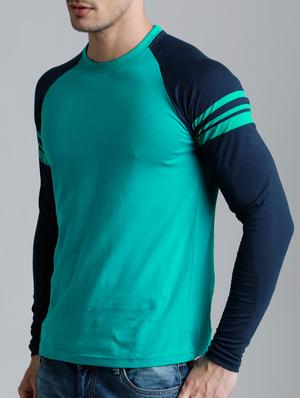 turquoise cotton raglan t-shirt - 15136217 - Standard Image - 2