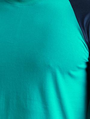 turquoise cotton raglan t-shirt - 15136217 - Standard Image - 4