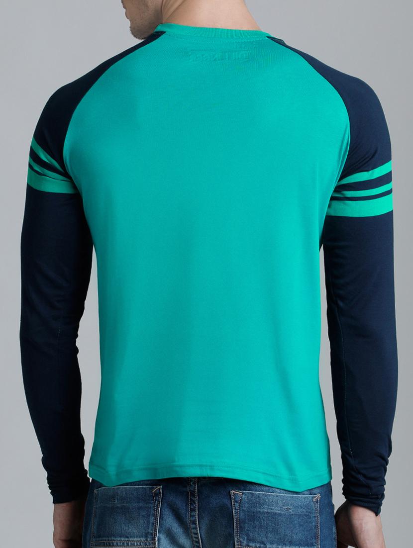 turquoise cotton raglan t-shirt - 15136217 - Zoom Image - 3