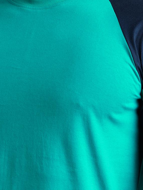 turquoise cotton raglan t-shirt - 15136217 - Zoom Image - 4