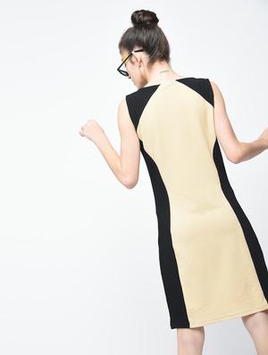 beige solid sheath dress - 15136248 - Standard Image - 3