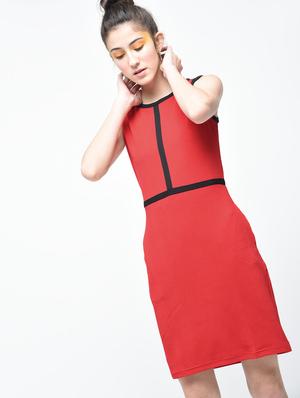 red solid sheath dress - 15136249 - Standard Image - 2