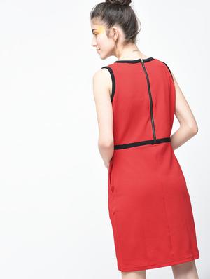red solid sheath dress - 15136249 - Standard Image - 3