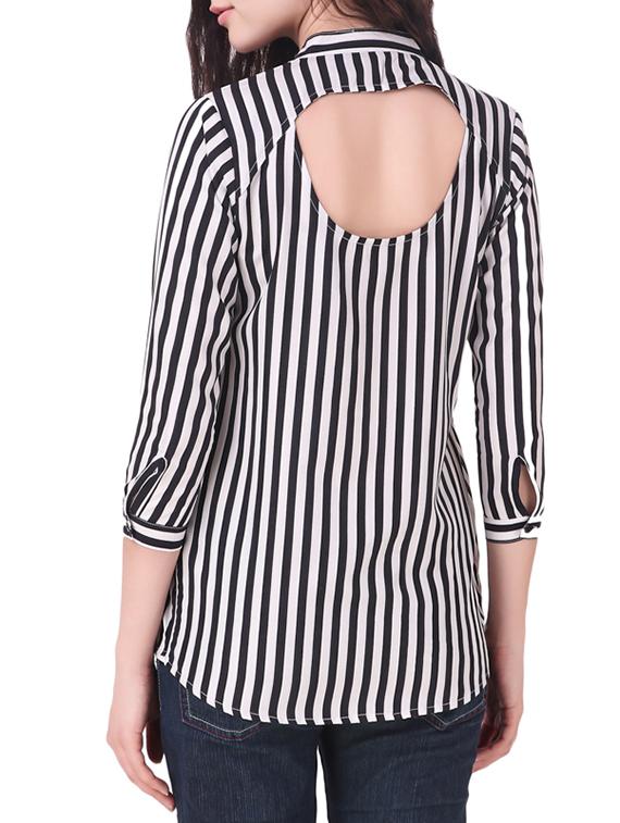 white striped layered top - 15136494 - Zoom Image - 3