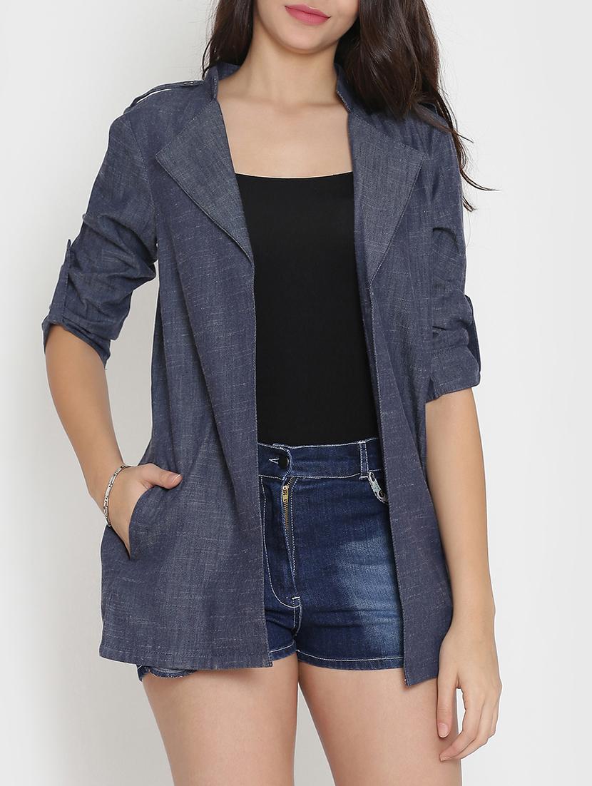 solid blue denim shrug - 15136847 - Zoom Image - 1