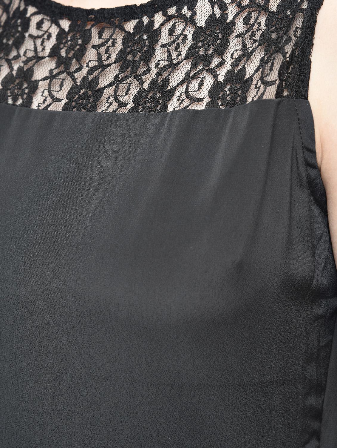 black solid crepe a-line dress - 15137225 - Zoom Image - 6