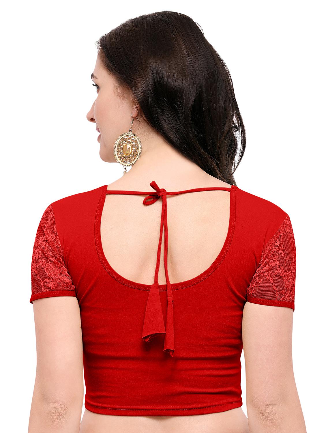 red cotton solid blouse - 15138392 - Zoom Image - 3