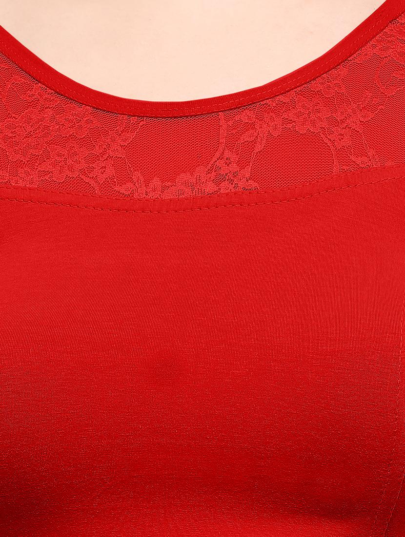 red cotton solid blouse - 15138392 - Zoom Image - 4