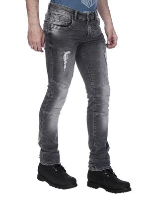 grey cotton biker denim - 15138738 - Standard Image - 2