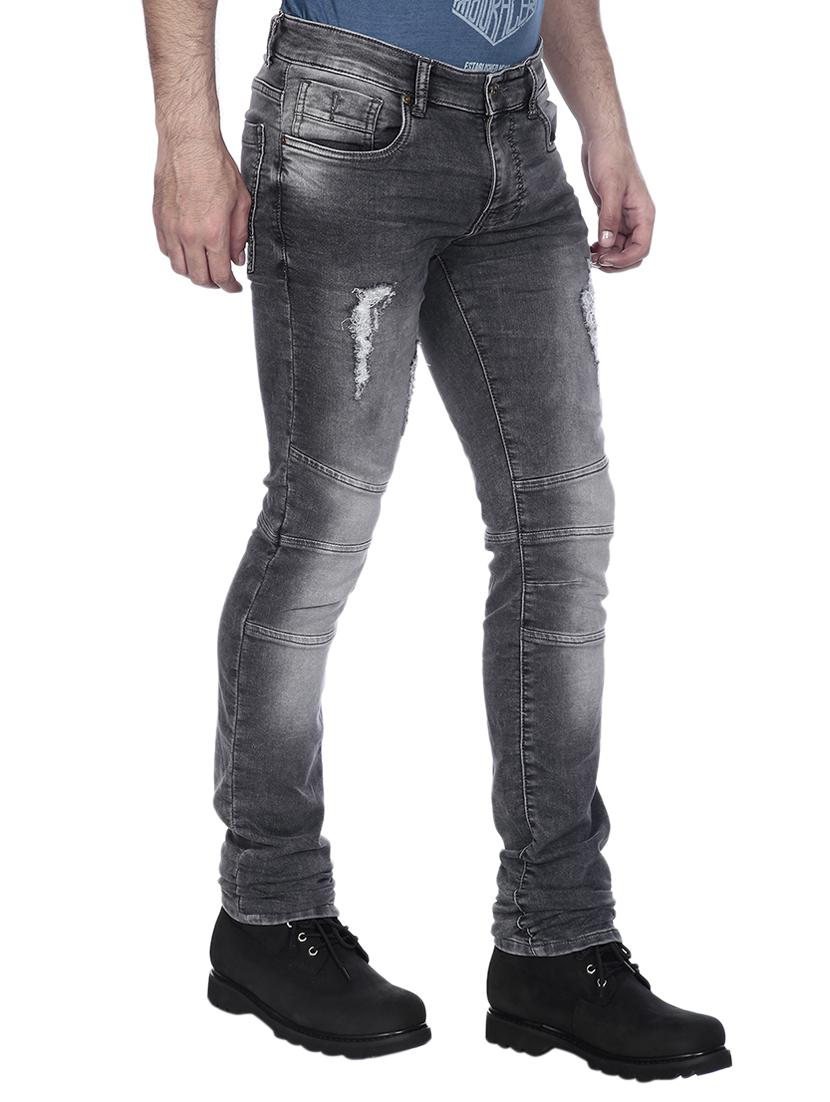 grey cotton biker denim - 15138738 - Zoom Image - 2