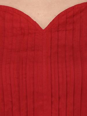 red solid rayon dress - 15141489 - Standard Image - 4
