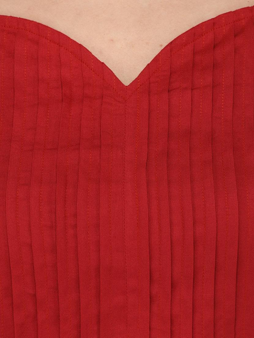 red solid rayon dress - 15141489 - Zoom Image - 4