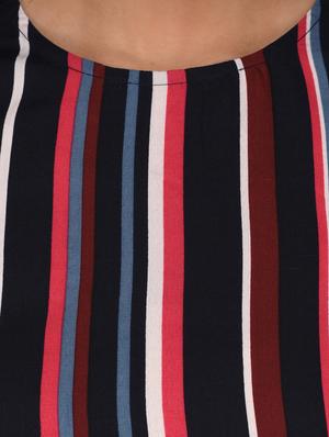 drawstring waist striped romper - 15141494 - Standard Image - 5