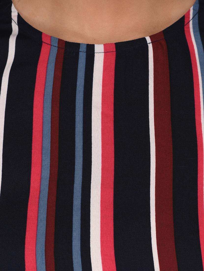 drawstring waist striped romper - 15141494 - Zoom Image - 5