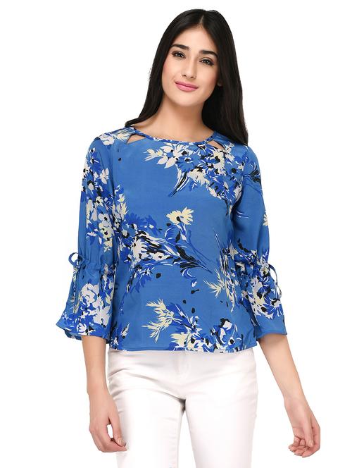 blue printed top - 15141497 - Standard Image - 1
