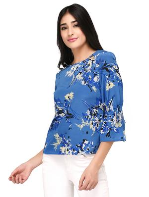 blue printed top - 15141497 - Standard Image - 2