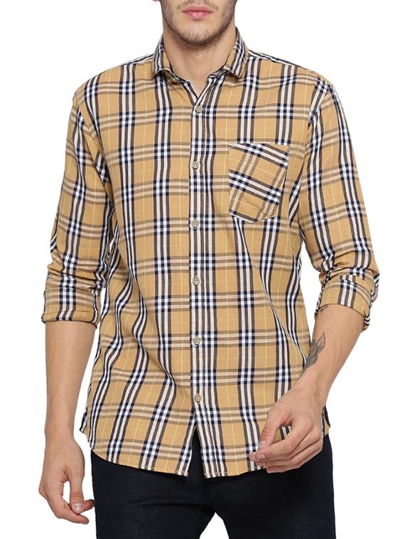 brown cotton casual shirt - 15141525 - Zoom Image - 1