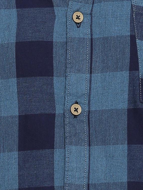 blue checkered casual shirt - 15141528 - Zoom Image - 4