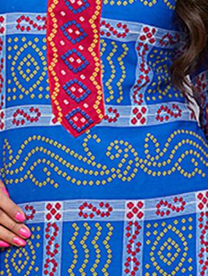 blue crepe unstitched churidaar suit - 15142397 - Standard Image - 2