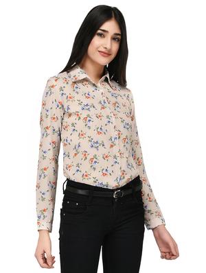beige floral shirt - 15142437 - Standard Image - 2