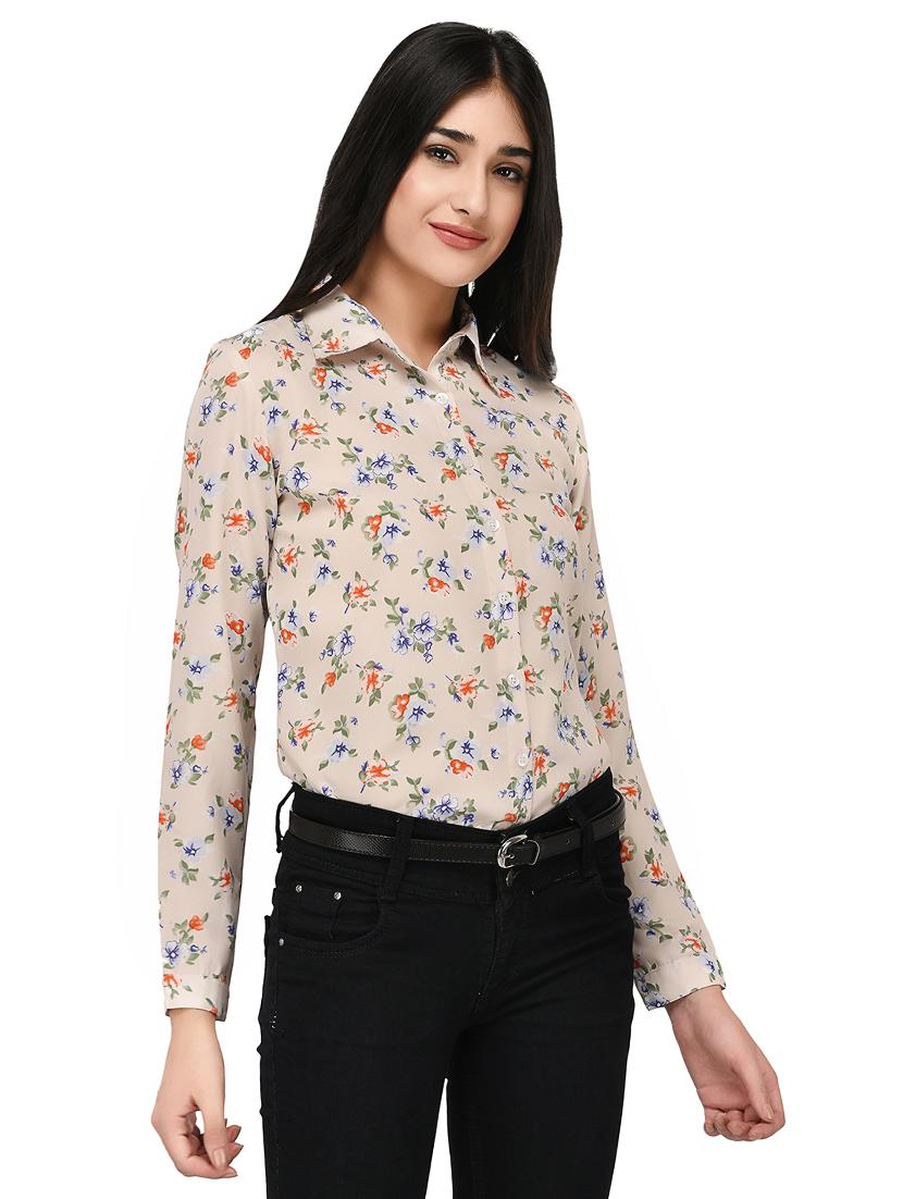 beige floral shirt - 15142437 - Zoom Image - 2