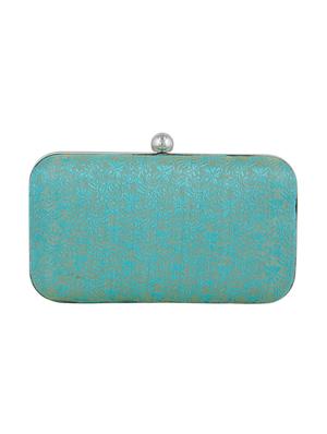 blue silk box clutch - 15142575 - Standard Image - 2