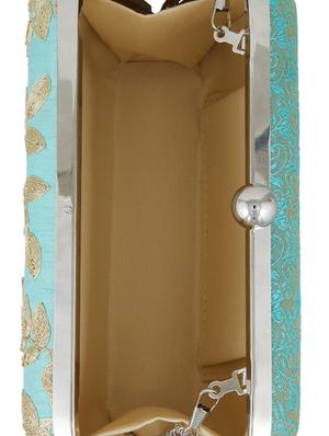 blue silk box clutch - 15142575 - Standard Image - 3