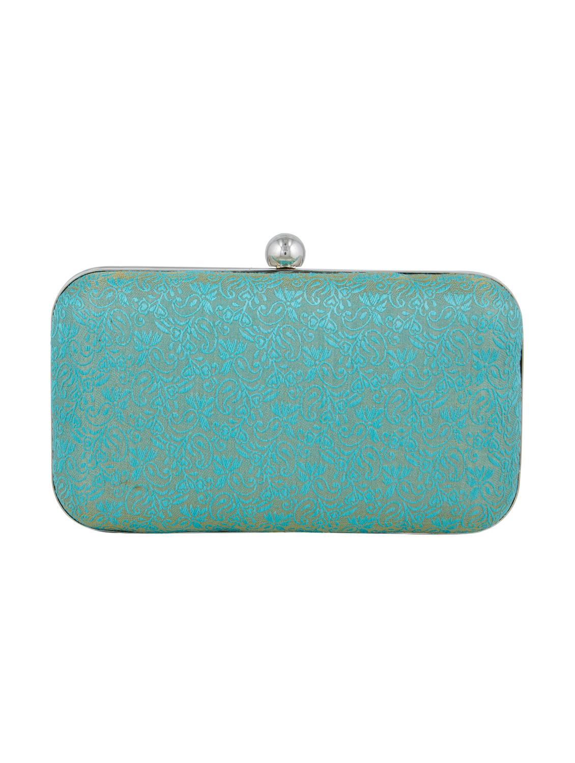 blue silk box clutch - 15142575 - Zoom Image - 2